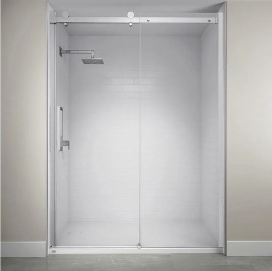 Alcove Shower Kit Frameless Sliding Door 1600 x 900mm