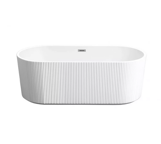 Free Standing Flutted Style Oval Shape Bathtub 1700x800x580mm