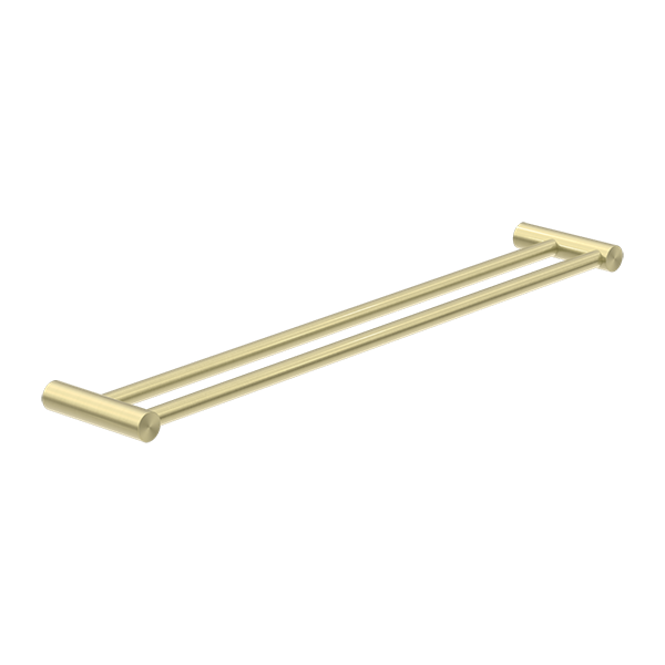 Mecca Range Brushed Gold Double Bar Towel Rail (Non Heated) 600mm