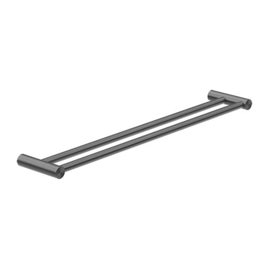 Mecca Range Gunmetal Grey Double Bar Towel Rail (Non Heated) 600mm