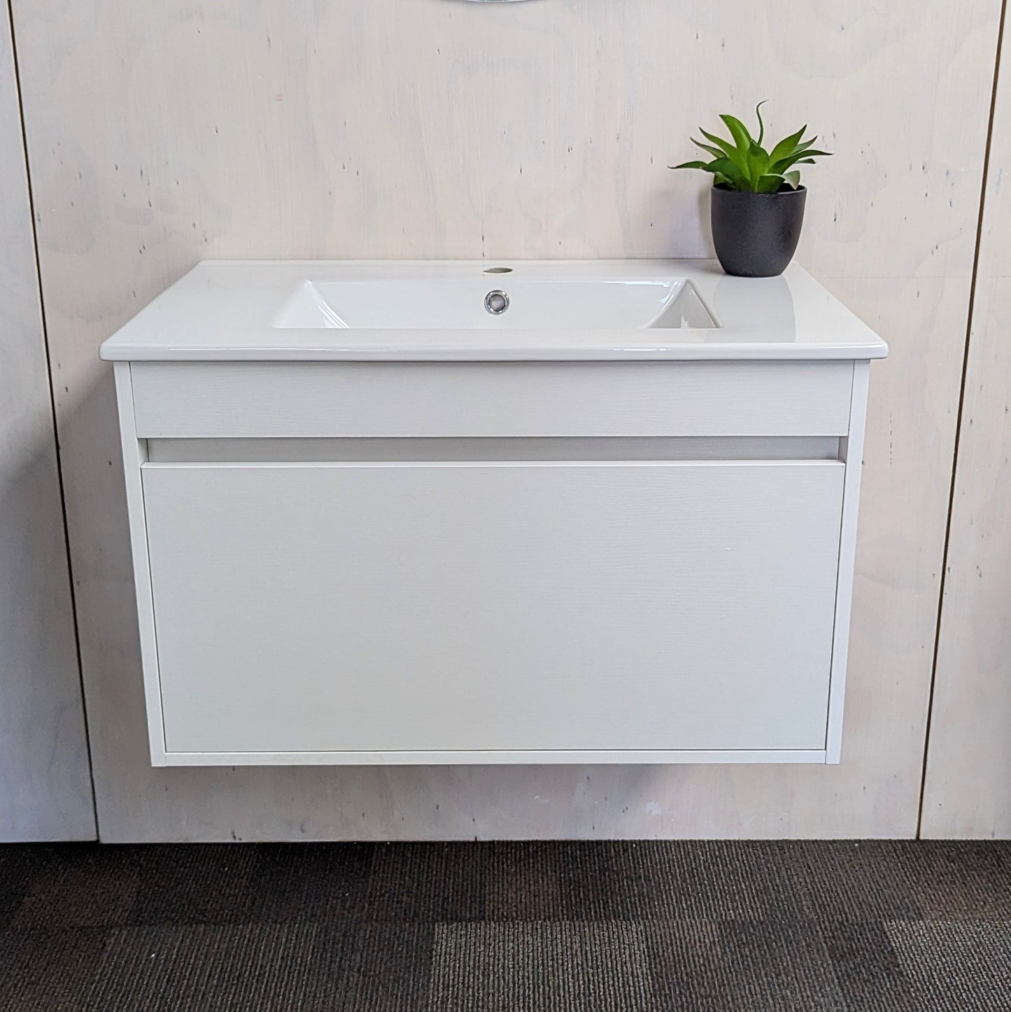 Linear Range Wall Hung Vanity Washed White 750 X 460mm