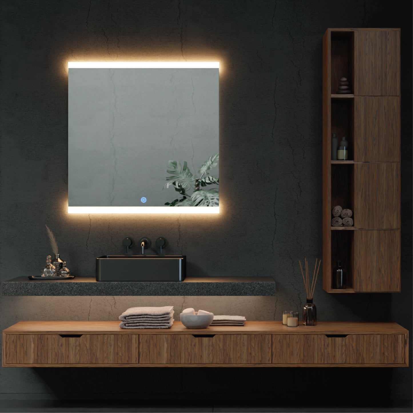 Square LED Mirror Touch Sensor with a Demister 900 x 900mm