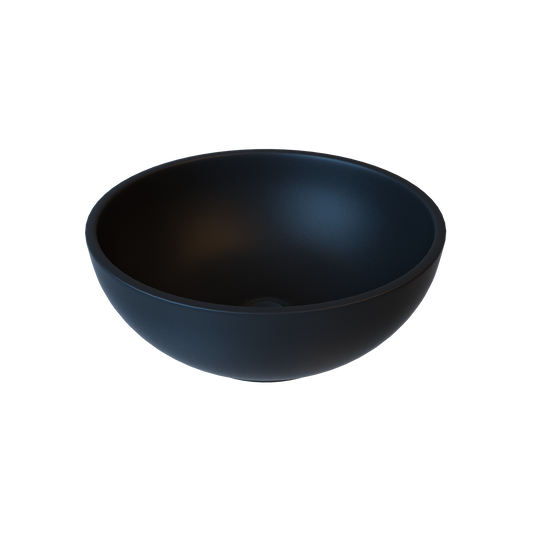 Round Ceramic Countertop Basin Matte Black 400x400x155mm