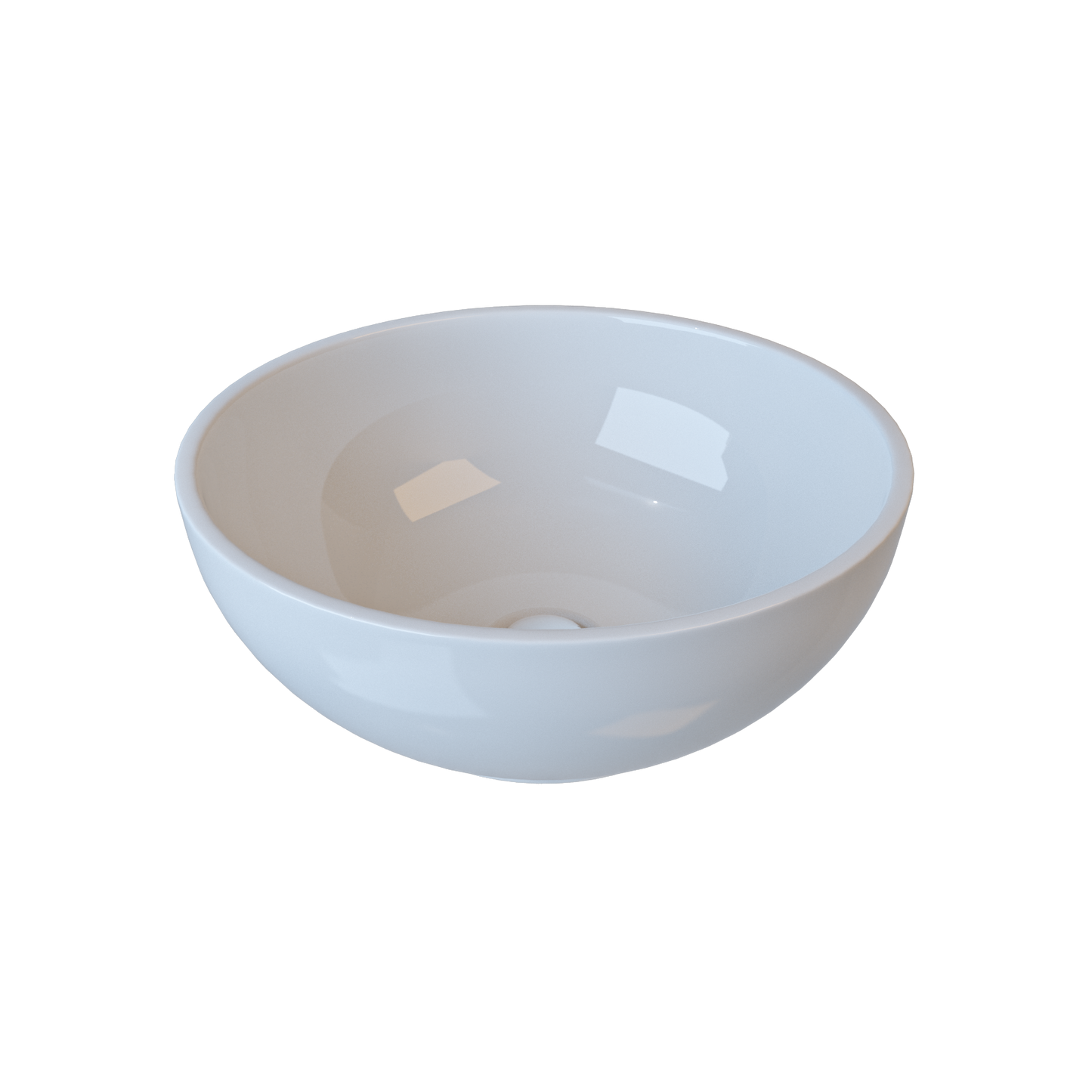 Round Ceramic Countertop Basin Gloss White 400x400x155mm