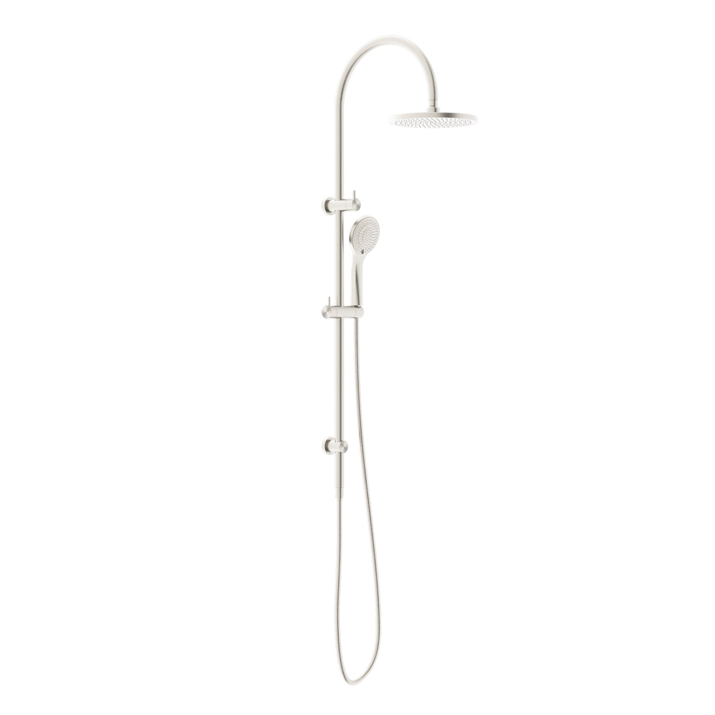Mecca Range Brushed Nickel Twin Shower Set With Top Water Inlet