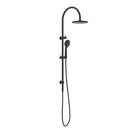 Mecca Range Matte Black Twin Shower Set With Top Water Inlet