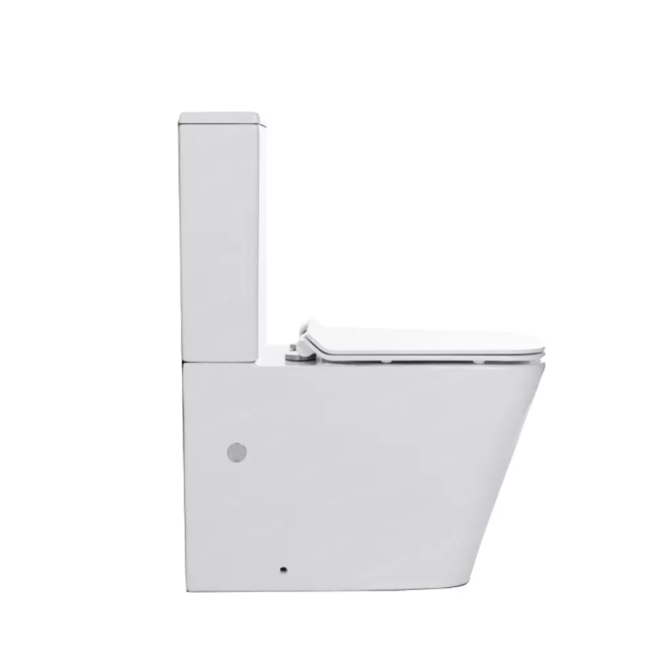 Back to Wall Square Rimless Toilet Suite Gloss White