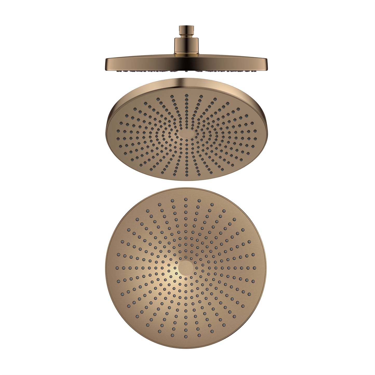 Brushed Bronze Ceiling Mounted Round Rain Shower Head 250mm Diameter