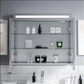 Austin Range Bathroom Mirror Cabinet with an LED Light Gloss White - 1500mm