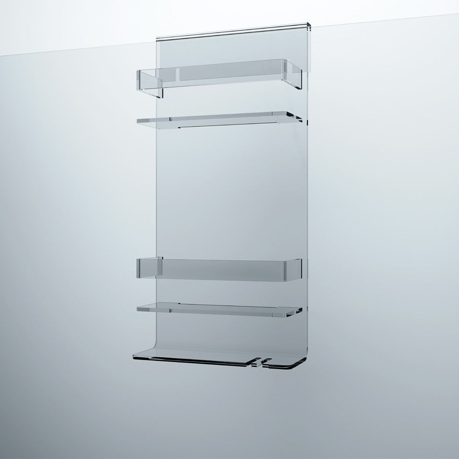 Clear Acrylic Shower Glass Caddy 700 x 350mm