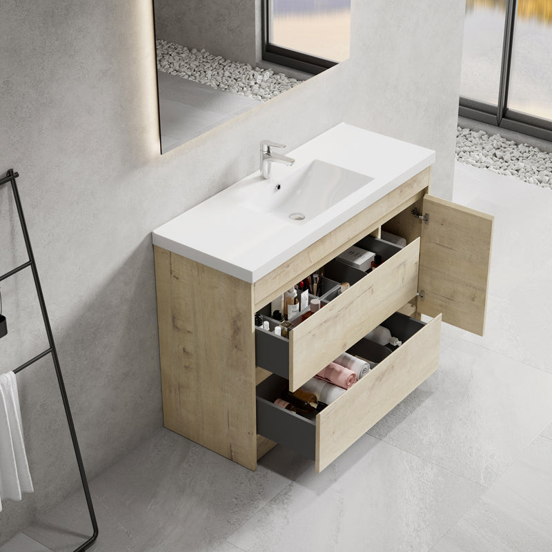 Koios Range Single Sink Free Standing Vanity French Oak 1200 x 460 x 850mm