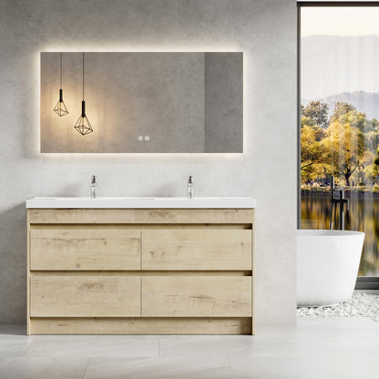 Koios Range Double Sink Free Standing Vanity French Oak 1500 x 460 x 850mm
