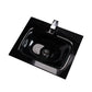 Voss Slimline Black Glass Single Sink Vanity Top without Overflow 1200 x 460 x 180mm