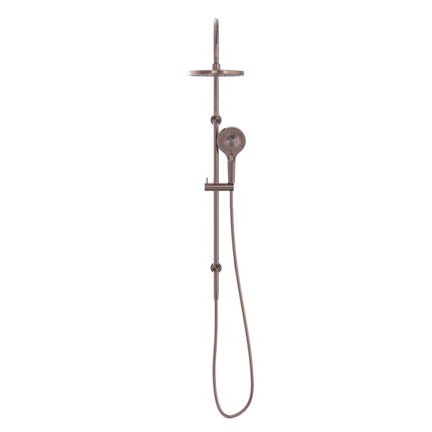 Mecca Range Brushed Bronze Twin Shower Set With Top Water Inlet