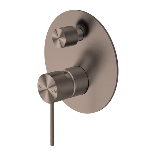 Mecca Brushed Bronze Shower Mixer With Diverter