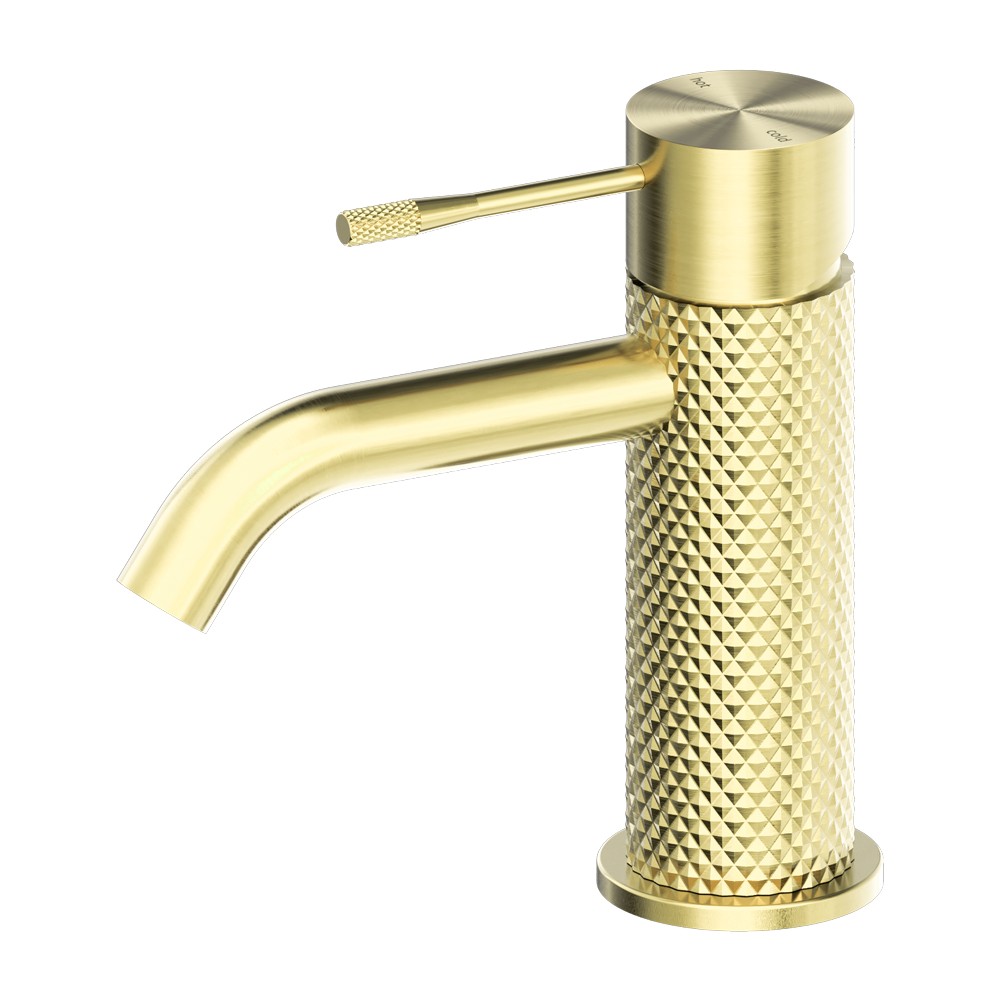 Diamond Knurling Opal Basin Mixer - Brushed Gold with PVD Coating