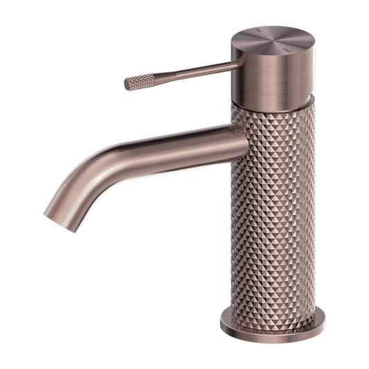 Diamond Knurling Opal Basin Mixer - Brushed Bronze with PVD Coating