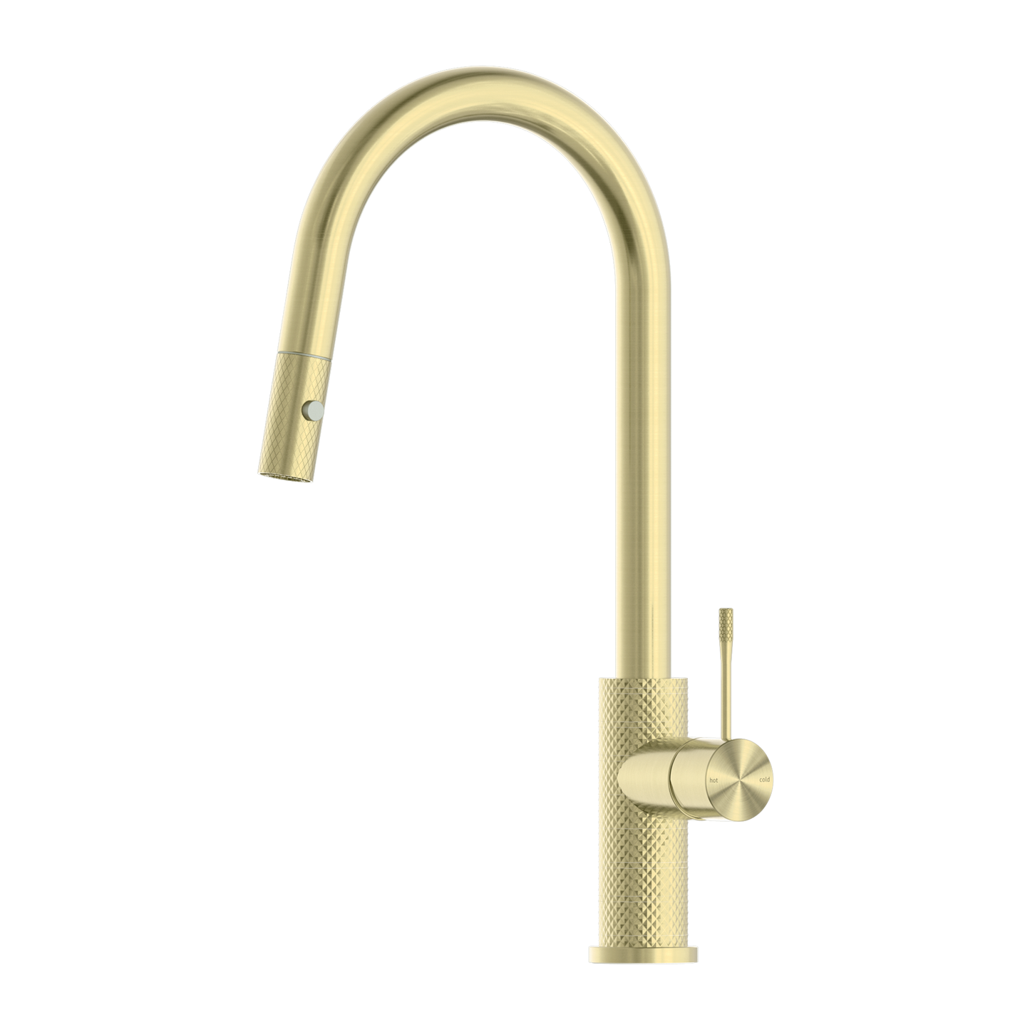 Diamond Knurling Opal Kitchen Mixer with Pull Out Hose - Brushed Gold with PVD Coating