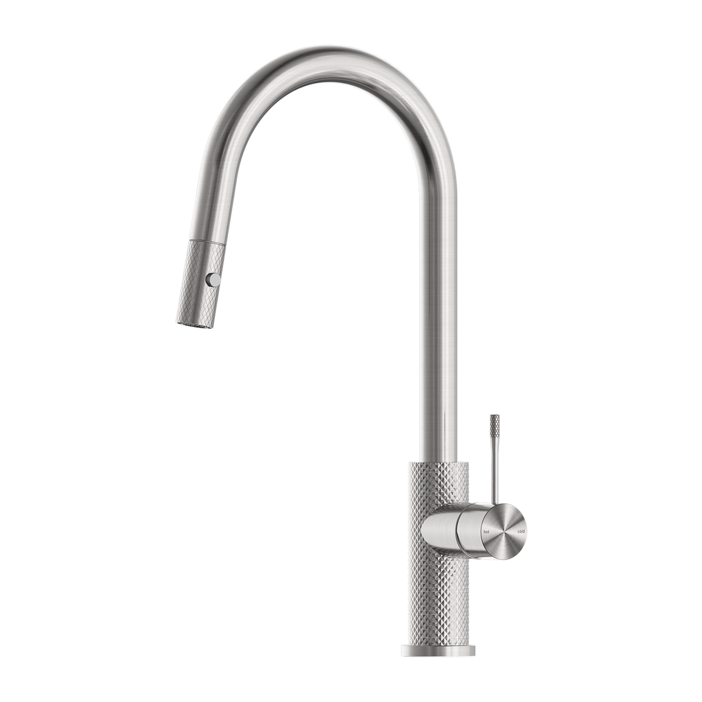 Diamond Knurling Opal Kitchen Mixer with Pull Out Hose - Brushed Nickel with PVD Coating