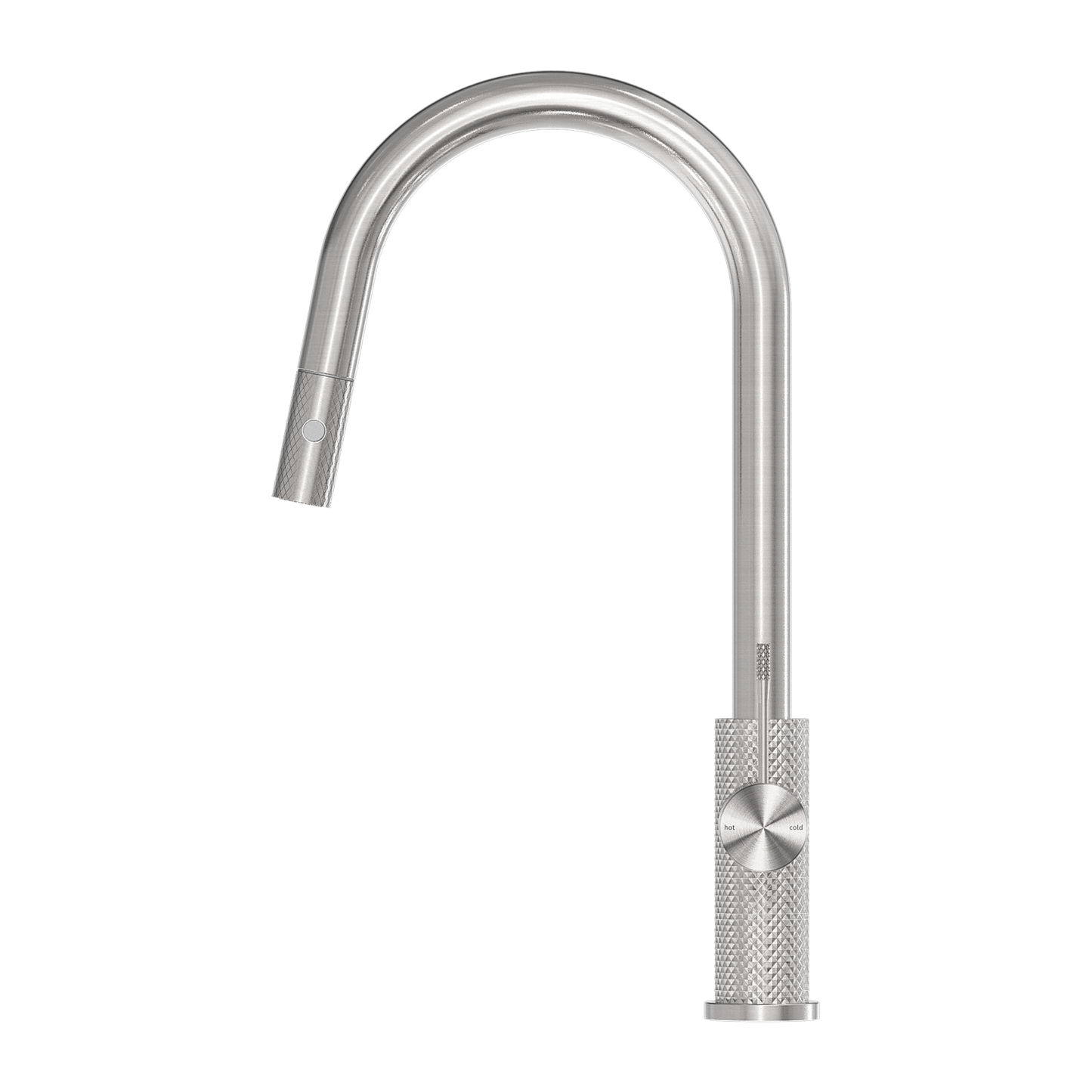 Diamond Knurling Opal Kitchen Mixer with Pull Out Hose - Brushed Nickel with PVD Coating