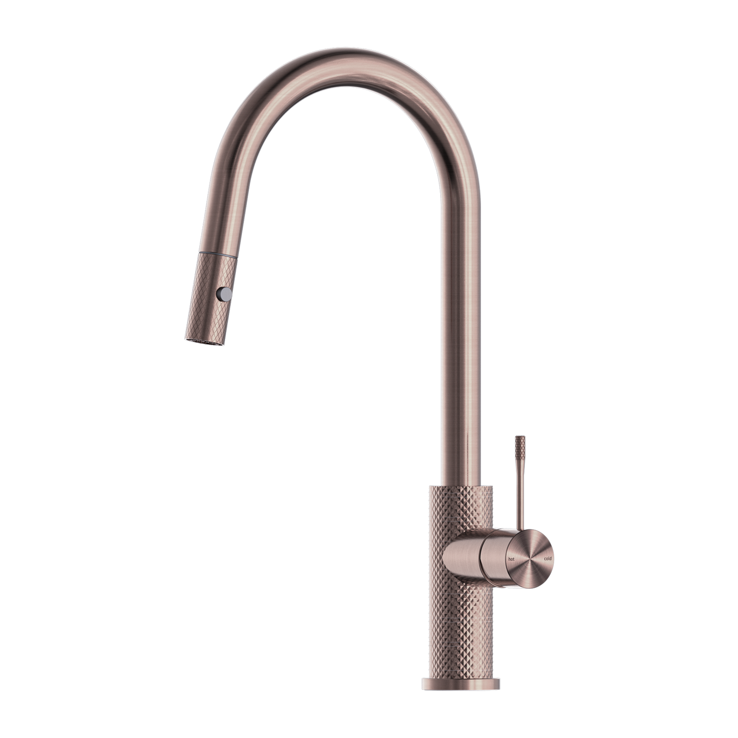 Diamond Knurling Opal Kitchen Mixer with Pull Out Hose - Brushed Bronze with PVD Coating