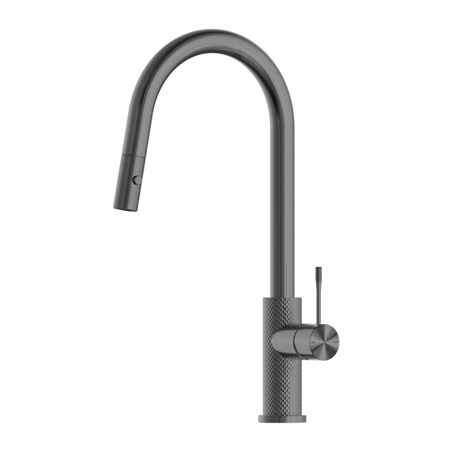 Diamond Knurling Opal Kitchen Mixer with Pull Out Hose - Graphite with PVD Coating