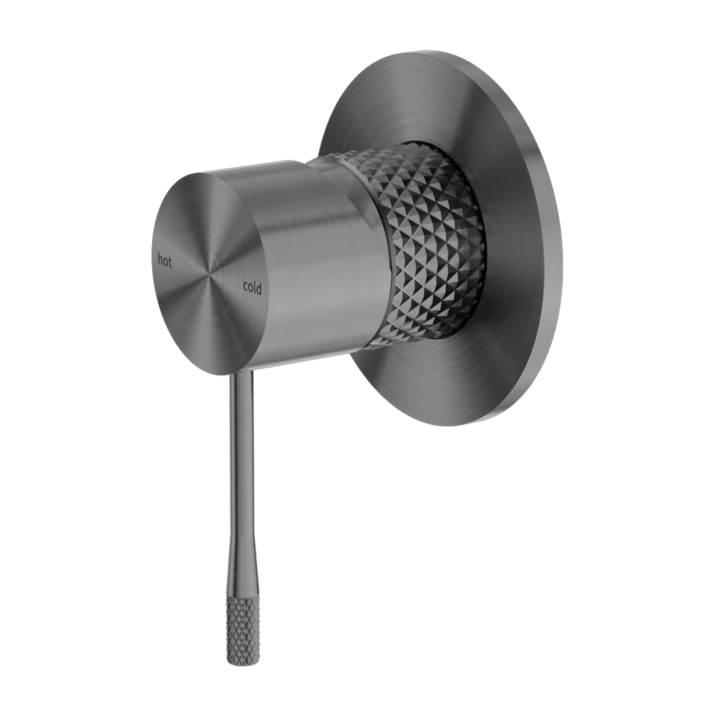 Diamond Knurling Opal Shower Mixer - Graphite with PVD Coating