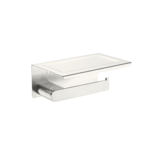 Bianca Range Brushed Nickel Toilet Roll Holder With a Phone Stand