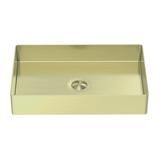 Stainless Steel Rectangle Counter Top Basin - Brushed Gold with PVD Coating