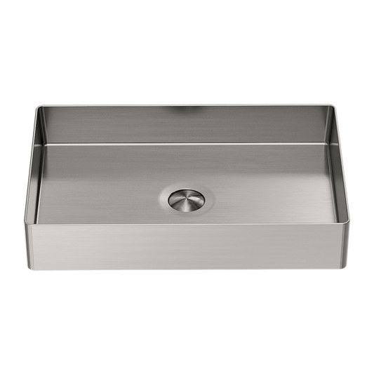 Stainless Steel Rectangle Counter Top Basin - Brushed Nickel with PVD Coating