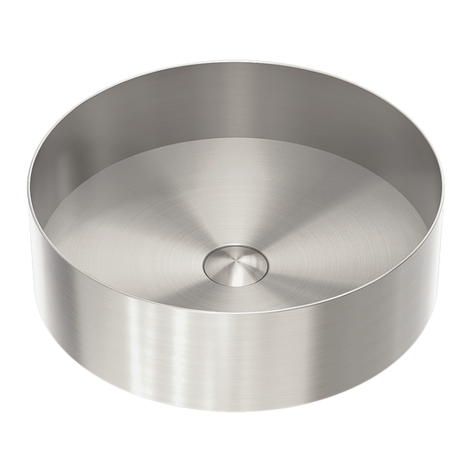 Opal Stainless Steel Round Counter Top Basin - Brushed Nickel with PVD Coating