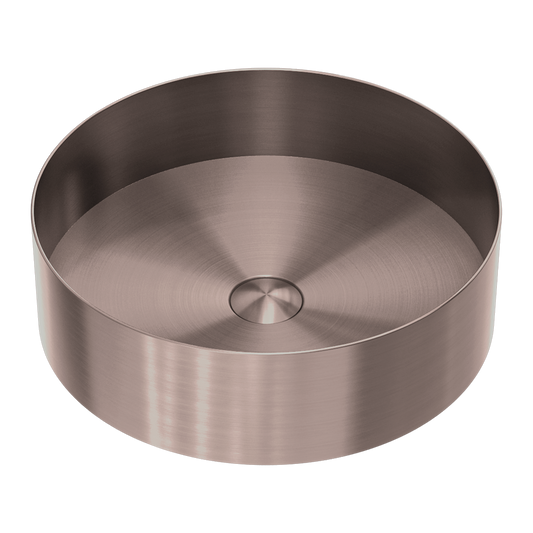 Opal Stainless Steel Round Counter Top Basin - Brushed Bronze with PVD Coating