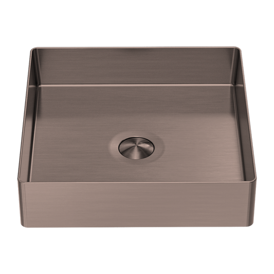 Stainless Steel Square Counter Top Basin - Brushed Bronze with PVD Coating