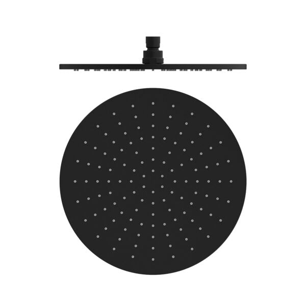 Matte Black Wall Mounted Round Rain Shower Head 250mm Diameter