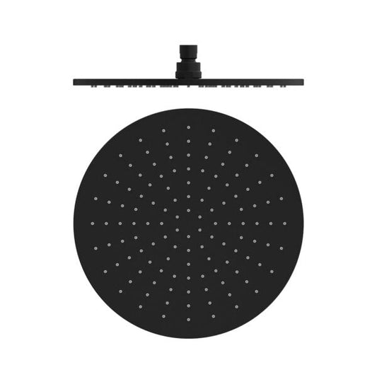 Matte Black Ceiling Mounted Round Rain Shower Head 250mm Diameter