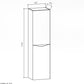 Smile Range Bathroom Tower Side Cabinet Left Side Gloss White 400w x 300d x 1500h m