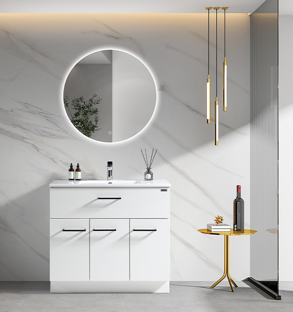 Erato Range Floor Standing Vanity Gloss White 900 x 460 x 850mm