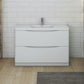Smile Range Single Sink Floor Standing Vanity Gloss White Finish 1200 x 480 x 850mm