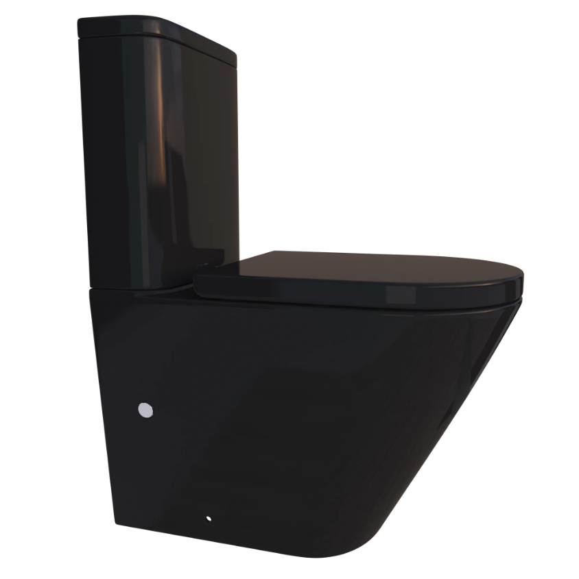 Snubby Back to Wall Rimless Toilet Suite Gloss Black