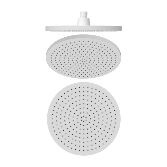 Matte White Wall Mounted Round Rain Shower Head 250mm Diameter
