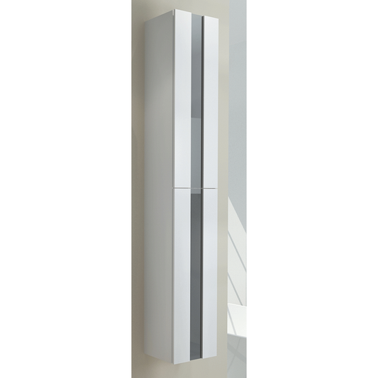 Eden Range Bathroom Tower Side Cabinet Gloss White 300 x 300 x 1800mm