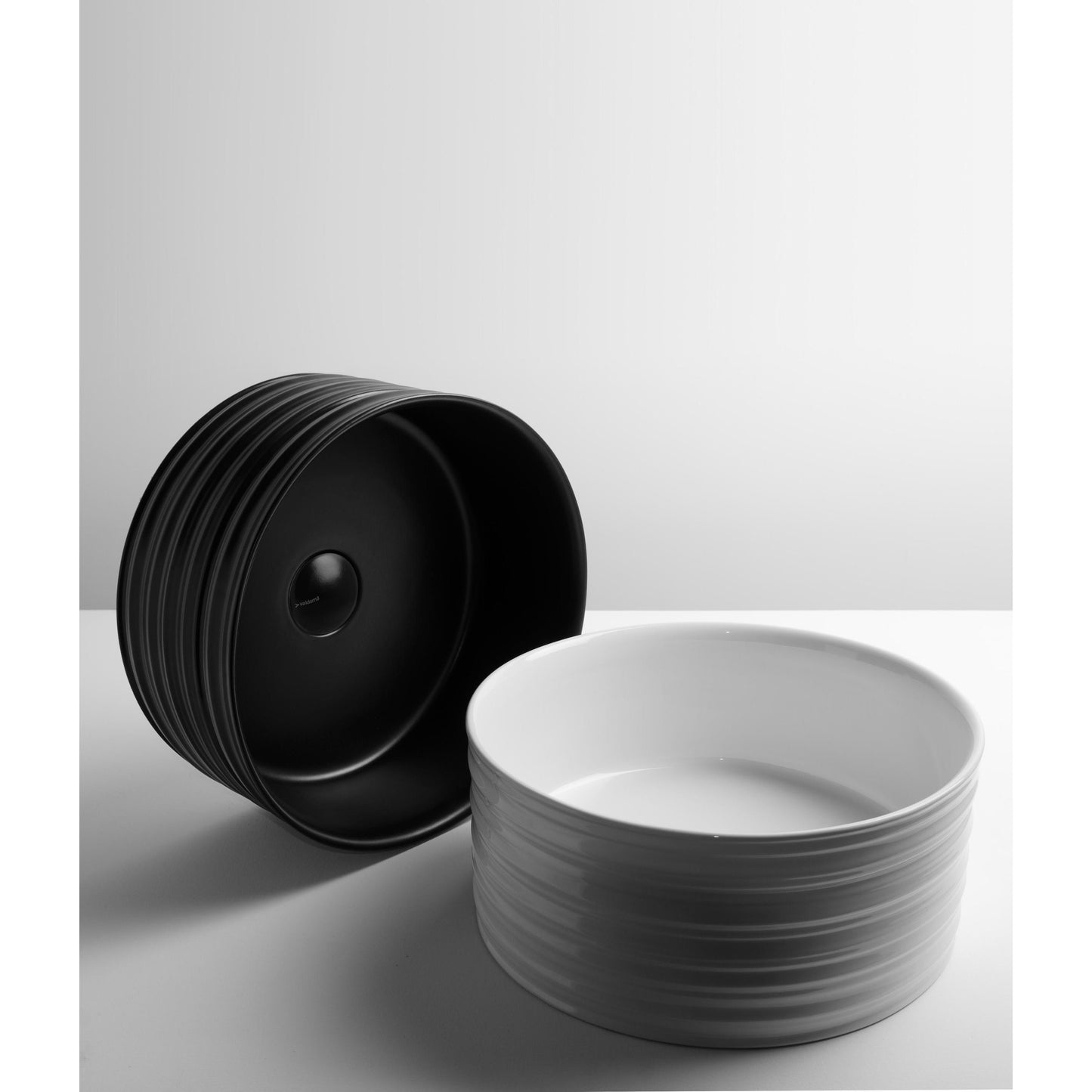 Ceramic Trace Round Counter Top Basin Matte Black 400 x 400 x 180mm